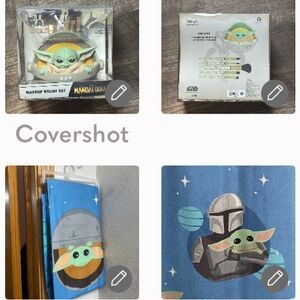 Shower Curtain 70x72”+Grogu 5 piece make up brush set⭐️